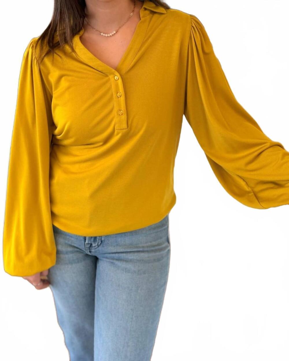 NEW ESQUALO meredith collared blouse in citron